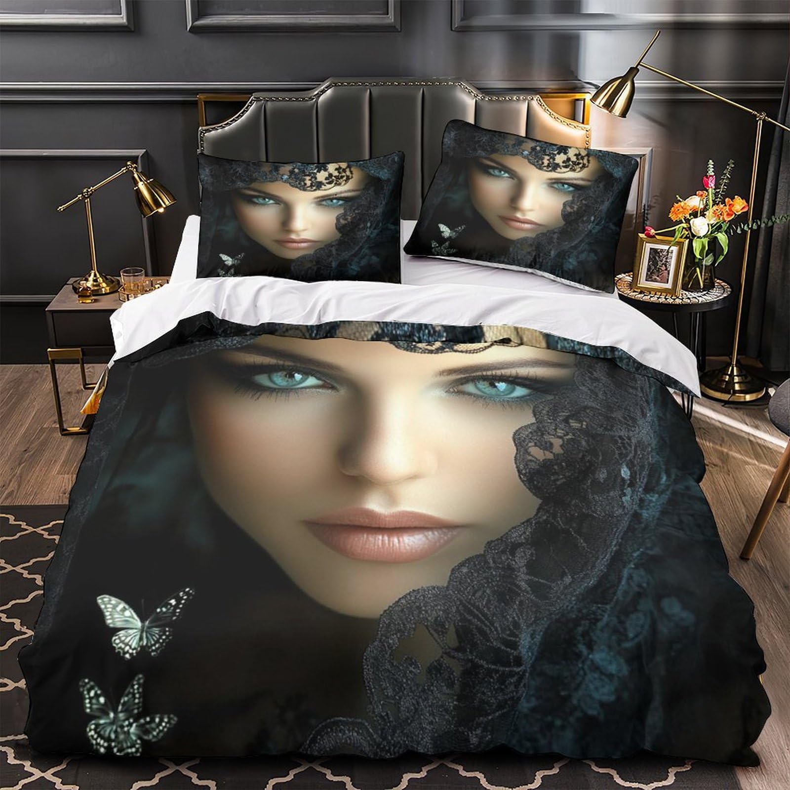 Housse de couette 135x200 anti-plis et facile à enfiler avec fermeture éclair fluide