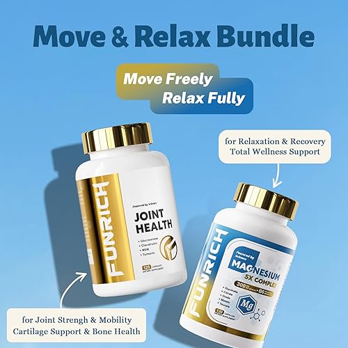 Miniatura 2 de Conjunto de suplementos de glucosamina condroitina MSM y complejo de magnesio, 2 botellas individuales Complejo de glucosamina y complejo de