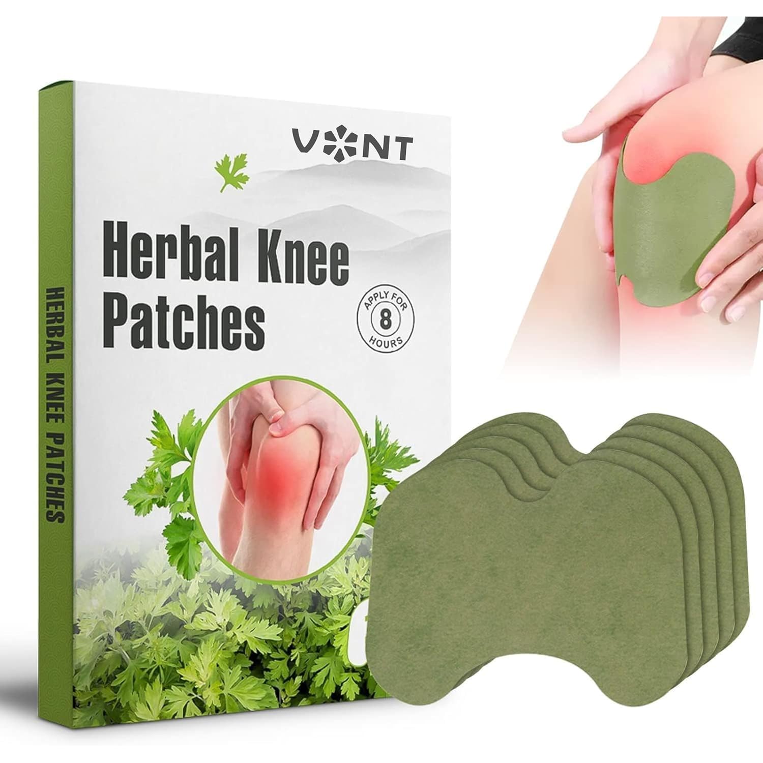 VONT Herbal Knee Pain Relief Patches 20 Pcs Arthritis Inflammation Patch Sticker|Instant Relief from Pain|Joint Knee Pain Relief Products Natural Wormwood Extract Patch For Knees