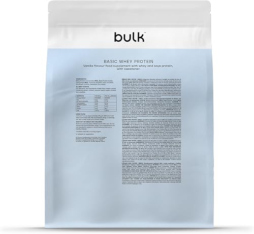 Bulk Basic Proteine del Siero in Polvere | Vaniglia | 1,25 kg | 41 Porzioni | Fino a 18 g di Proteine | Basso Contenuto di Zuccheri | Rapido Assorbimento | Supporta la Crescita e il Recupero Muscolare - 5