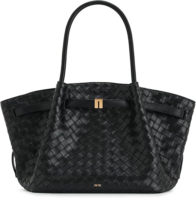 Black woven tote