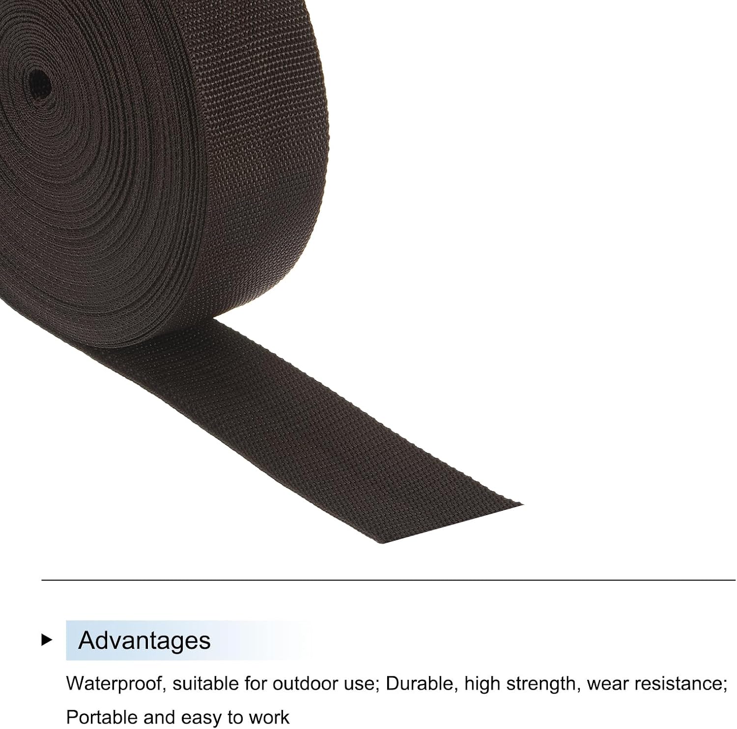 MECCANIXITY Lightweight Polypropylene Webbing Strap 2" 25 Yard Backpack Strapping Band Coffee for Outdoor Luggage Cargo Straps