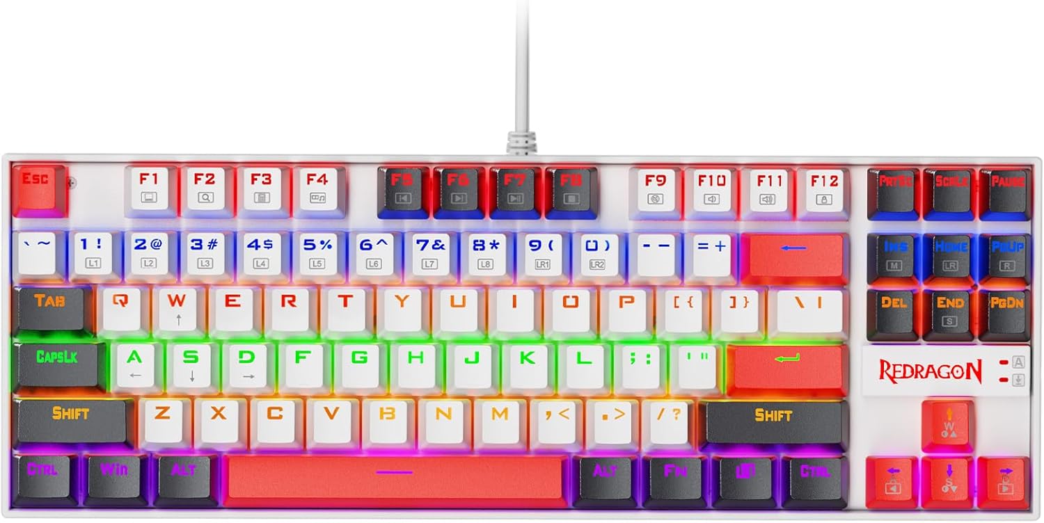 Redragon K552 Mechanical Gaming Keyboard, 87-Key Compact, LED Gaming Keyboard with Red Switches, Anti-Ghosting, Metal Frame for PC Gaming & Typing, Beginner-Friendly (Neo Nocturne) Redragon K552 Mechanical Gaming Keyboard, 87-Key Compact, LED Gaming Keyboard with Red Switches, Anti-Ghosting, Metal Frame for PC Gaming & Typing, Beginner-Friendly (Neo Nocturne)