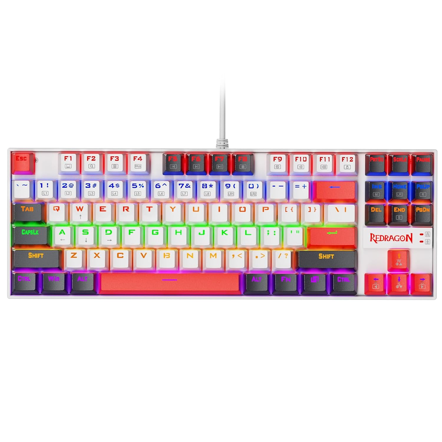 Redragon K552 Mechanical Gaming Keyboard 87-Key Compact LED Gaming Keyboard with Red Switches Anti-Ghosting Metal Frame for PC
