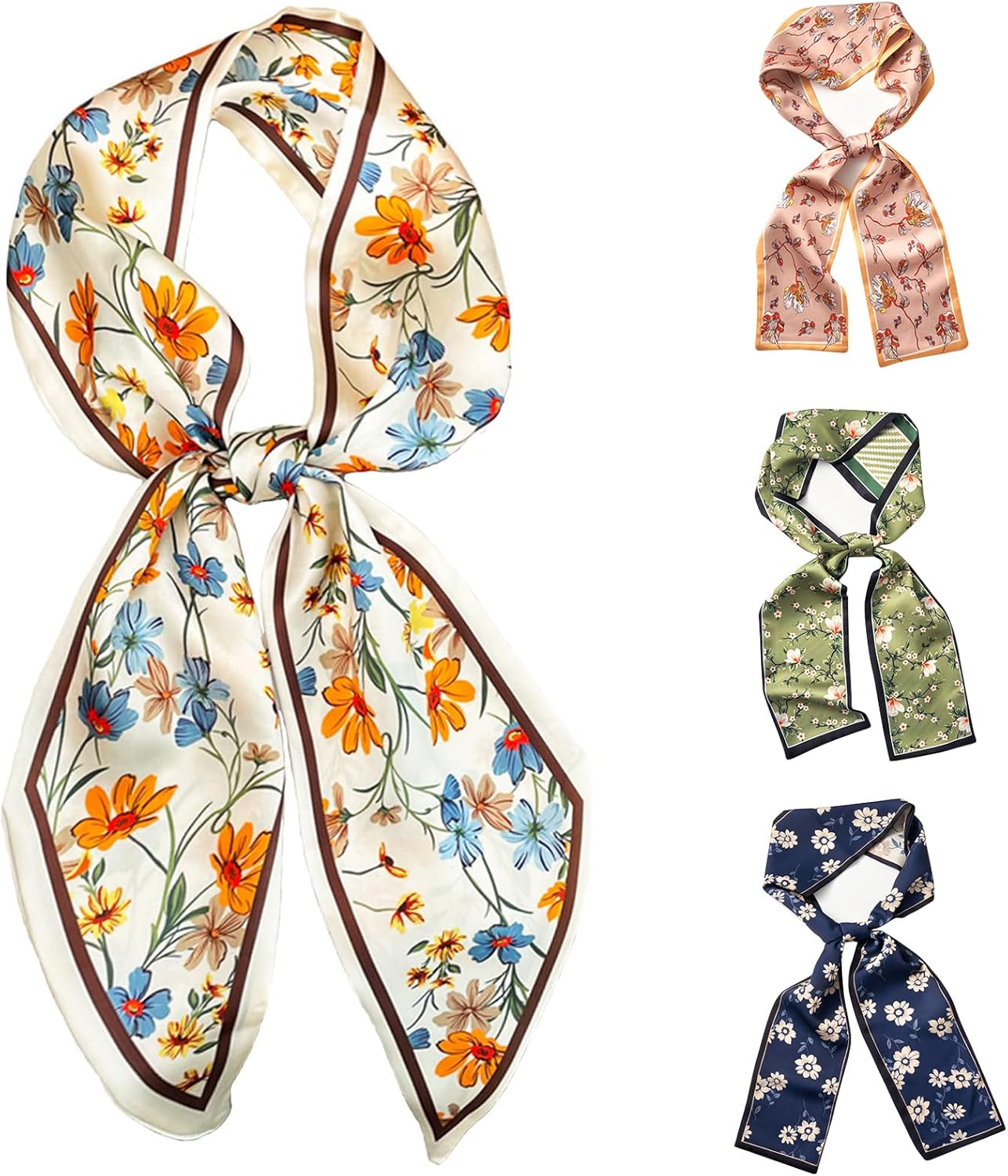 TASTION Silk Like Scarf for Women Scarf for Hair Head Wraps Beach Neck