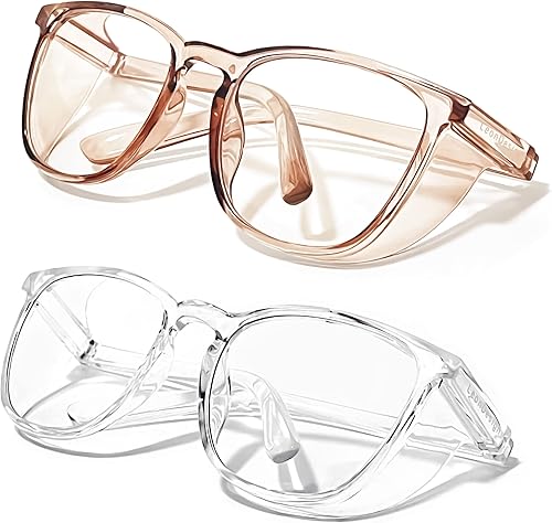 Miniatura 8 de Stylish Round Safety Glasses Anti-Fog Women Fashion Eye Protection Blue Light Blocking Glasses with Side Shields Lab Clear Protection Goggles