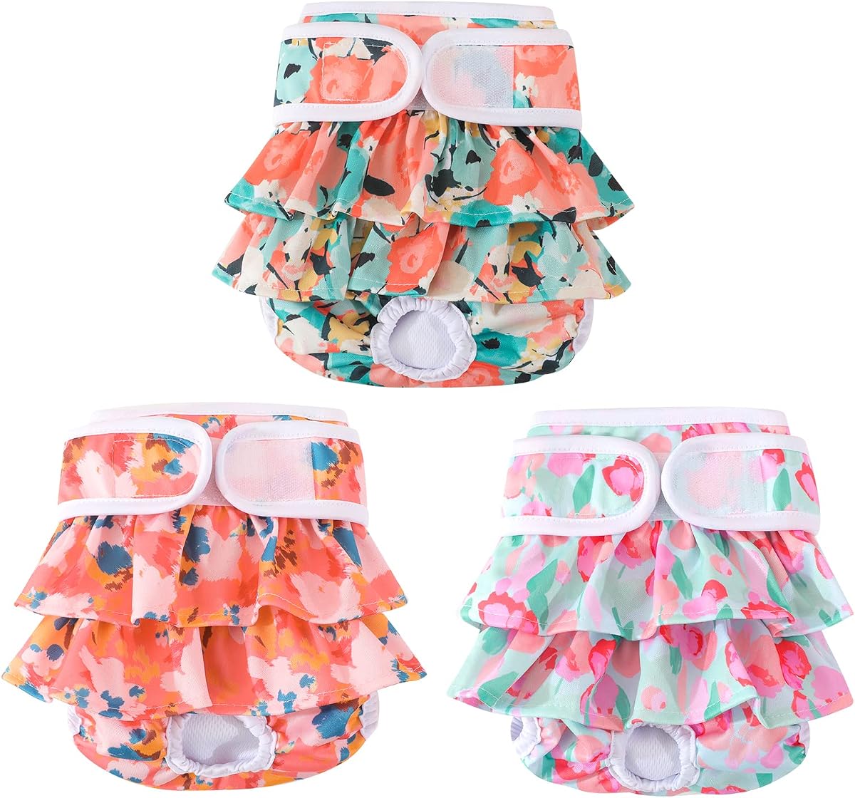 Pañales lavables para perros, paquete de 3 pañales reutilizables altamente absorbentes para perros, pañales flexibles para perros, pañales duraderos a prueba de fugas para el período del perro, incontinencia por calor, entrenamiento para ir al baño, XS