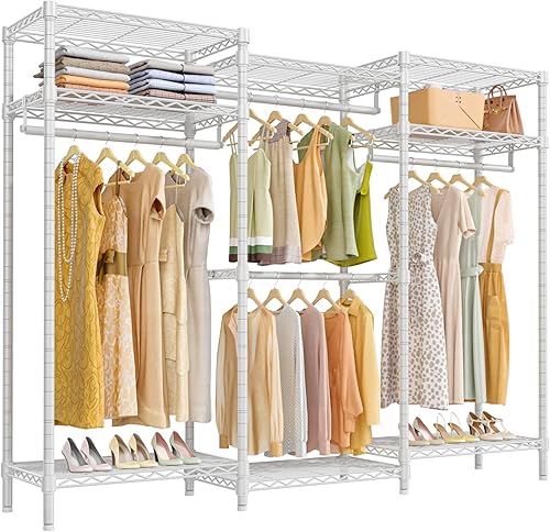 Miniatura 1 de VIPEK V5i - Perchero de ropa resistente armario portátil armario de dormitorio armario independiente con 8 estantes ajustables y 4 varillas para