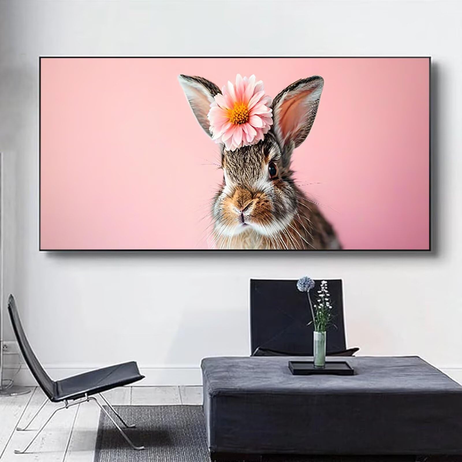 Dipingere con i Numeri per Bambini e Adulti Principianti, Kit Regalo da Disegno per Bambini e Bambine, Dipingere con i Numeri Animale per Bambini 6+ Anni - 100x200cm - Senza Cornice - Coniglio W-O