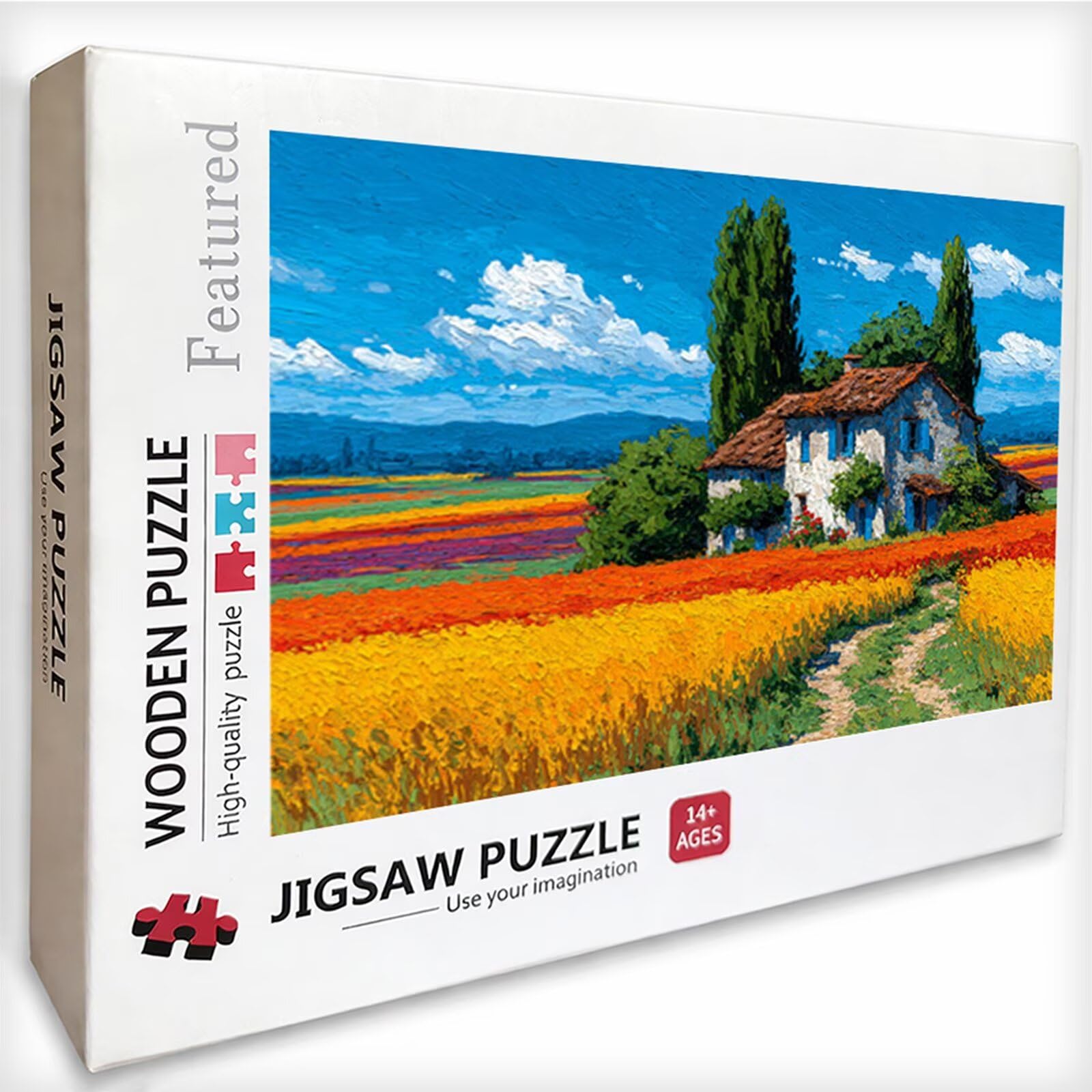 Dom Puzzle 4000 elementów dla dorosłych, drewniane pole puzzli 141 x 87 cm, gra edukacyjna dla dorosłych z wykwintnym pudełkiem do pakowania, kolekcja relaksująca gra, do dekoracji sypialni, 8-4434