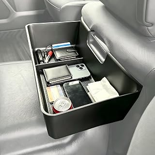 Center Console Hanging Organizer Box With Anti-Slip Mat Black | Fit For 2019-2026 Chevy Silverado Gmc Sierra 1500 Chevrolet Silverado Sierra 2500hd 3500hd Split-Bench Folding Seat Only