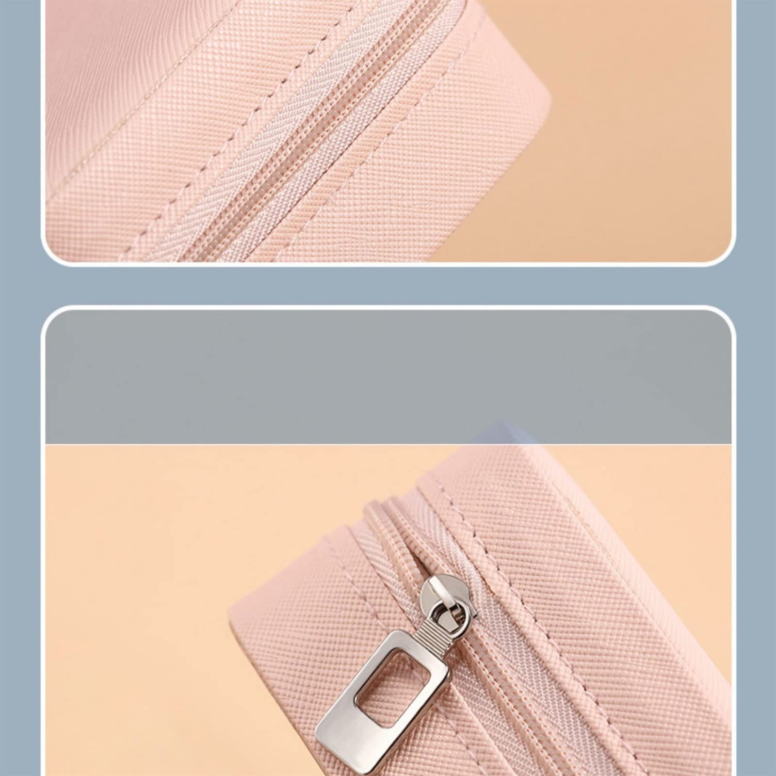 Estuche para joyas Exquisito y compacto Estuche para joyas Estuche para joyas portátil con cadena para pendientes y anillos, Caja de almacenamiento utilizada para viajes y viajes de negocios Estuche