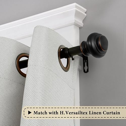 Miniatura 2 de HVERSAILTEX - Cortinero para ventana ajustable y decorativo de 34 pulgadas de diámetro para una sola ventana con remates clásicos