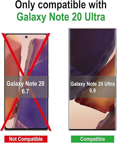 Miniatura 2 de AACL Paquete de 2 protectores de pantalla para Samsung Galaxy Note 20 Ultra 5G, 6.9 pulgadas, vidrio templado curvado, compatible con escáner