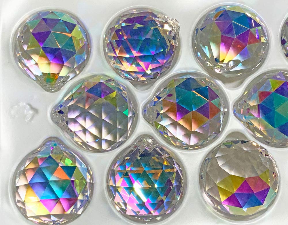 ASFOUR CRYSTAL Suncatcher 40mm Crystal Clear AB Crystal Ball 5 Pack