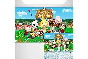 Animal Crossing Birthday Party Backdrop Fun And Exciting Video Game Theme Background