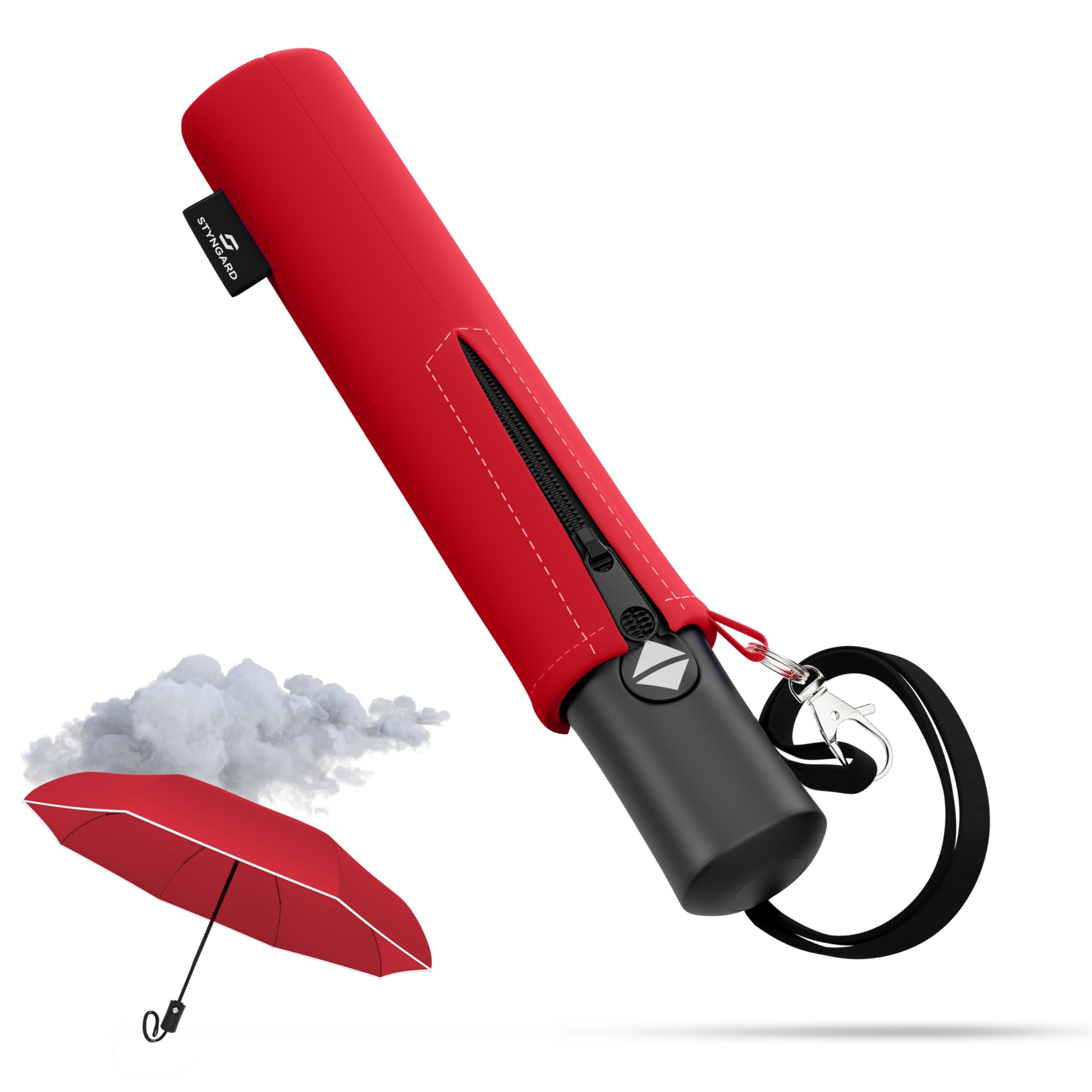 STYNGARD Regenschirm automatik Kinder mit Sicherheitsreflektoren - Kinder Regenschirm Mädchen/Junge - Automatik Kinderschirm Schulranzen Modell - ROTTERDAM