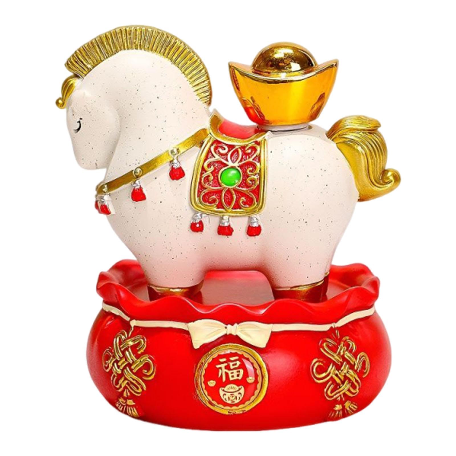 Statue de cheval chinoise pour cheminée salon et décoration de buffet élégant