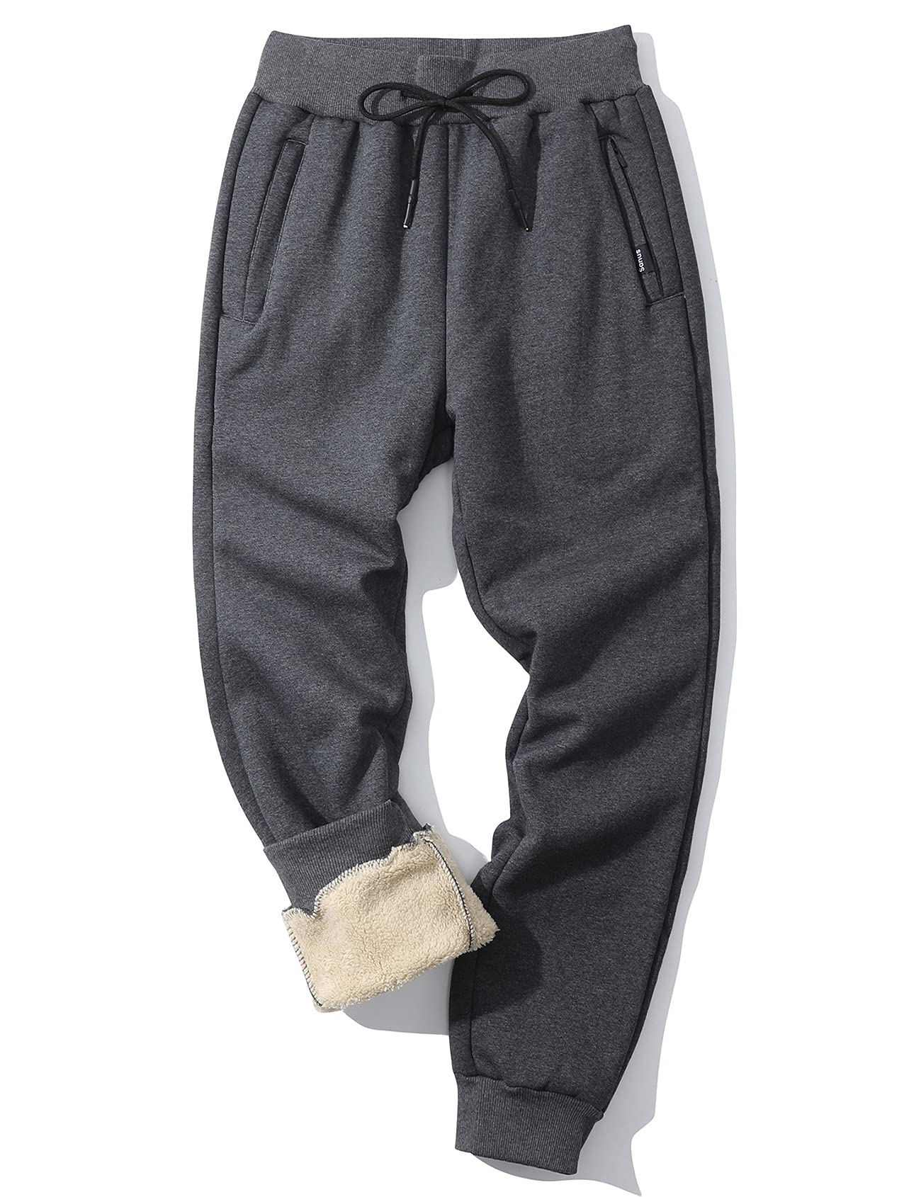 Gihuo Men Sweatpants Sherpa Fleece Lined Sweatpants Winter Thermal Active Outdoor Sports Track Jogger Pants
