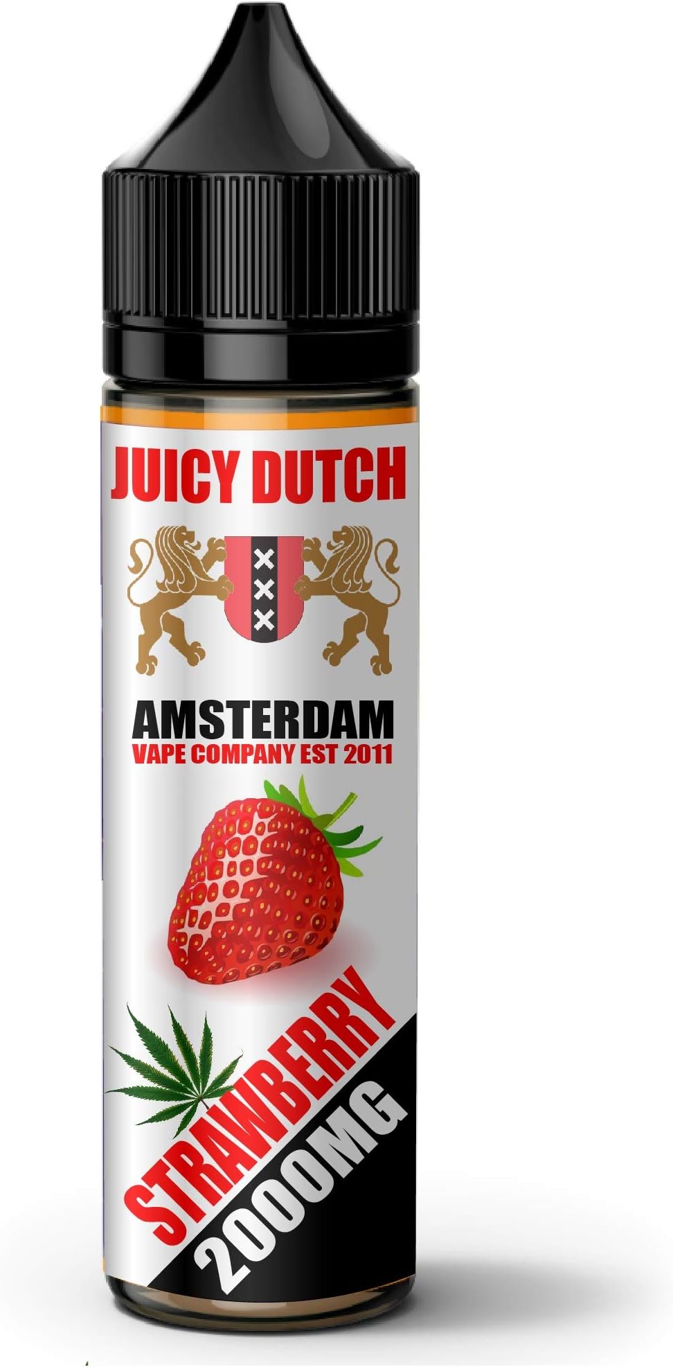 JD Vape E-Liquid 1000mg to 5000mg Strawberry - 50ml | Assists Anxiety Stress Pain Relief Ecig Vape Juice | Shortfill | No Nicotine (2000mg)