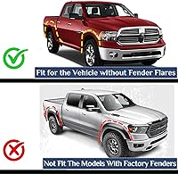 Vista 7 de Aleta de lodo Compatible con 2009-2010 Do-dge Ram 1500/2500/3500, 11-18 Ram 1500/2500/3500, Compatible con ruedas traseras simples, No es compatible
