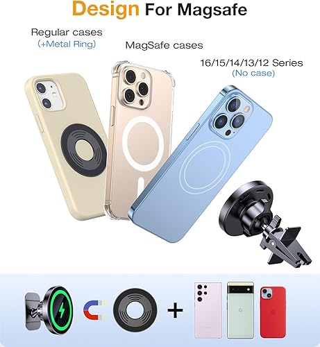 Miniatura 8 de Coolpow Cargador de coche MagSafe Cargador superior de 15 W cargador de coche inalámbrico magnético para carga de auto Magsafe para iPhone 17 Pro