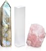 MIMOSA Healing Crystal Point Large Rose Quartz, Raw Rose Quartz &Selenite