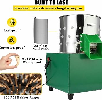 Stainless Steel Chicken Plucker Machine - Efficient Birds Depilator for Dove, Quail, and Poultry Hair Removal