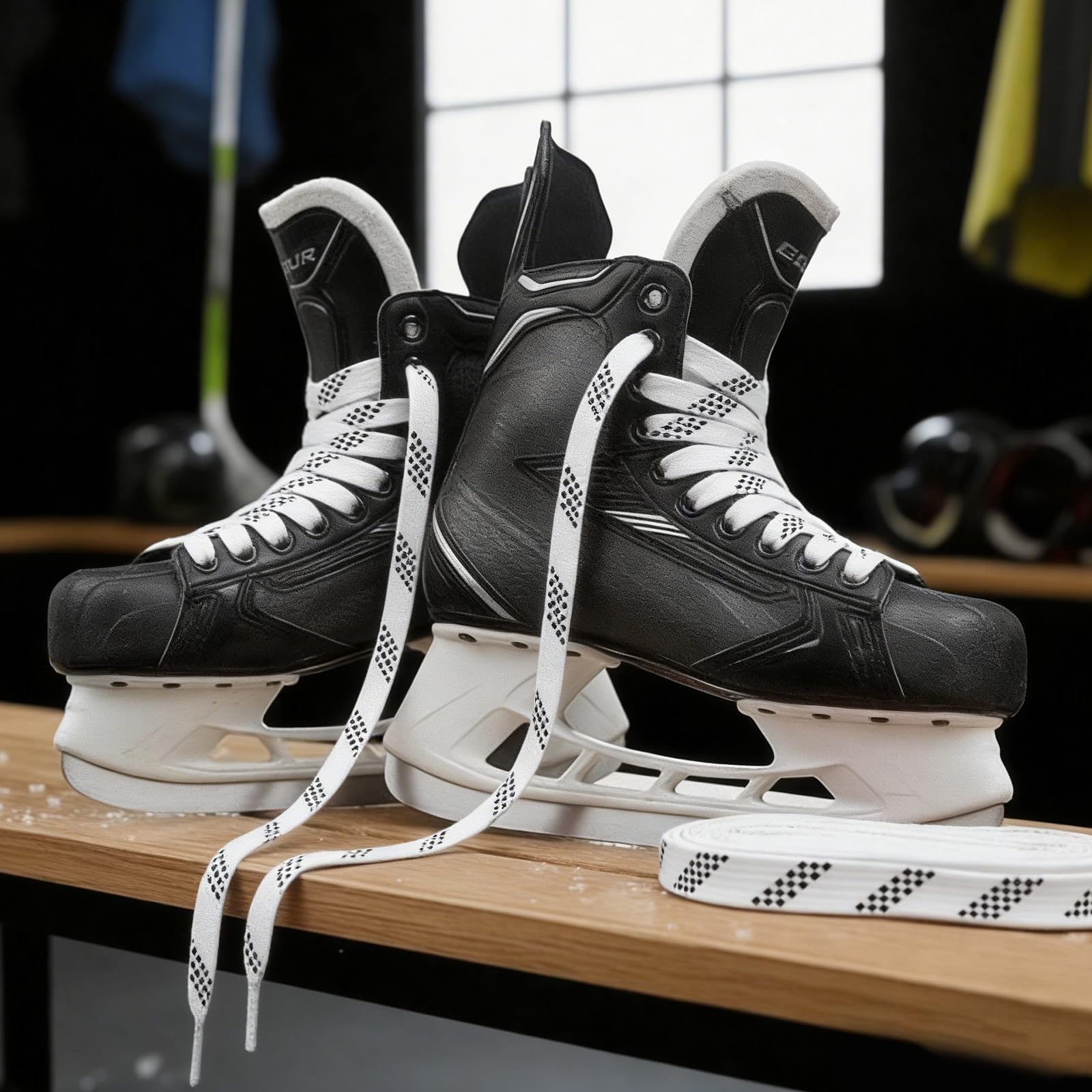 WiDream 1 Paire Lacets Cirés pour Patins de Hockey, Lacets de Hockey Cirés Étroitement Tissés, Lacets Professionnel Durable Anti-de Patinage, Lacet Patin Hockey pour Le Sport,Le Ski,Le Hockey(244cm)