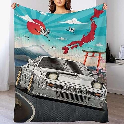 Miniatura 8 de Intertest JDM Cars Art - Manta japonesa de franela súper suave, ligera, refrescante para niños y niñas, ropa de cama suave de franela de 40 x 50