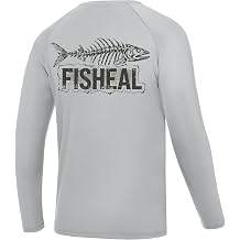 FISHEAL Mens Long Sleeve Fishing Shirt, UPF 50+ Sun Protection UV Rash Guard, Lightweight Quick Dry Swim Outdoor T Shirts