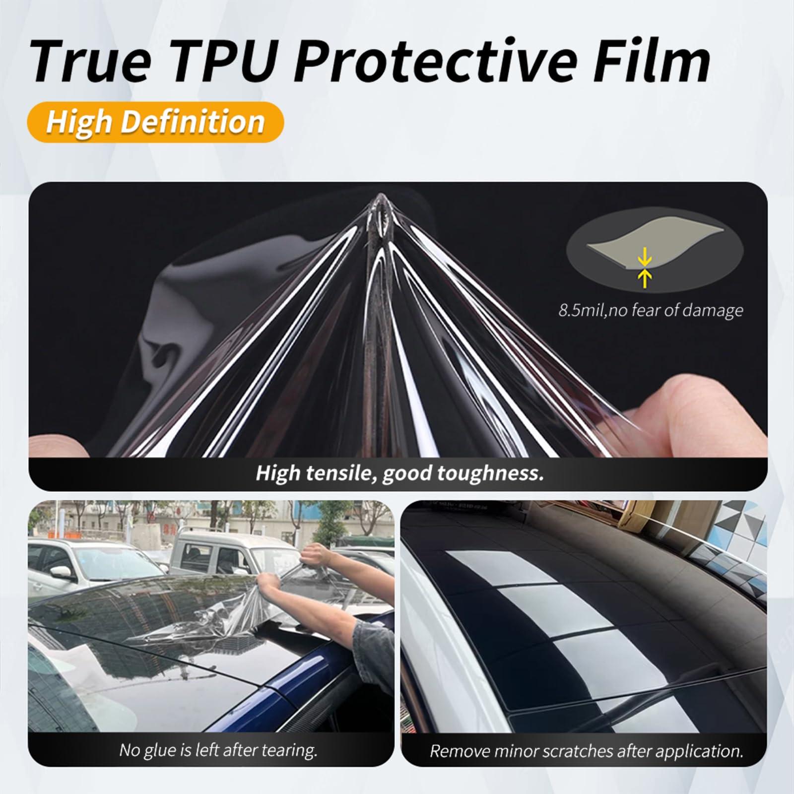 für BMW IX 2020-2024 8.5mil TPU PPF Solar Fenstertönung für Autodach Oberlicht Vorgeschnittene Selbstklebende Transparent Lackschutzfolie Zubehör Eisblau 1Stück