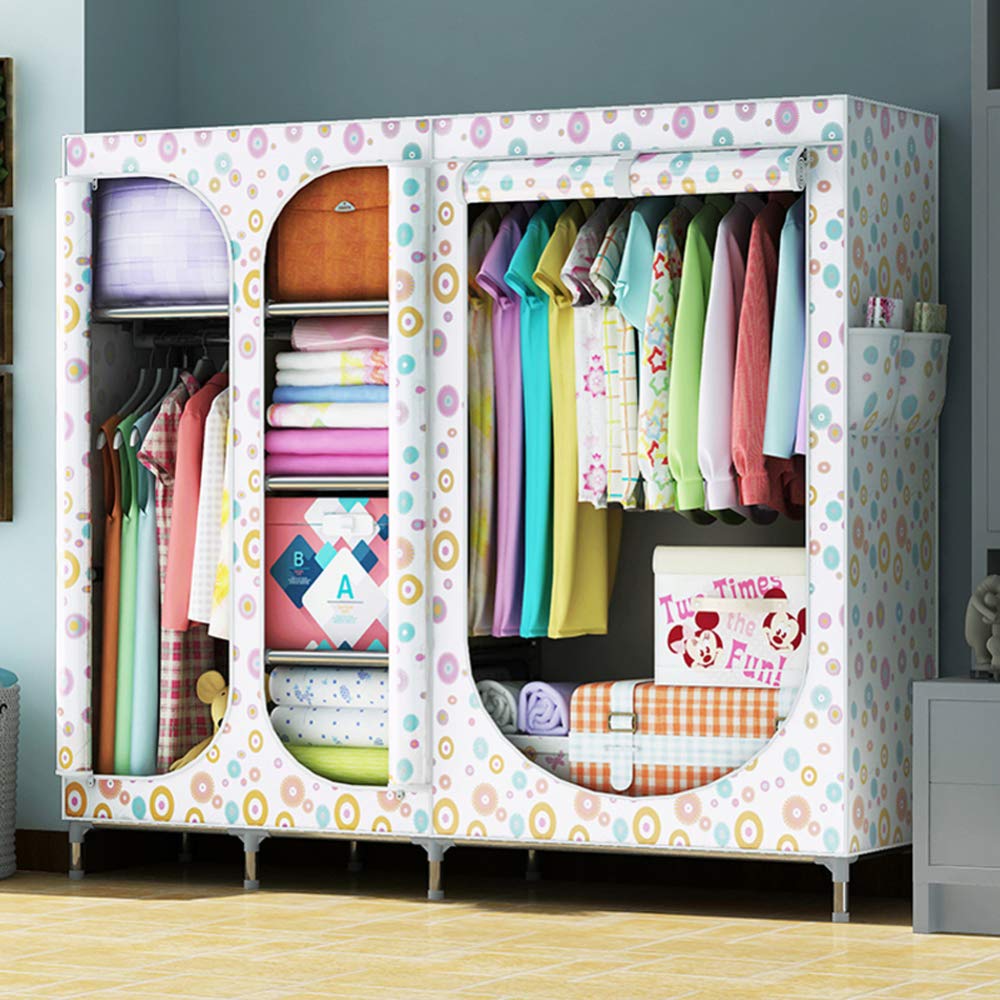 Garde-Robe Portable en Toile Non-Tissée 168x45x168 Cm Grand Organisateur de Vêtements pour Chambre