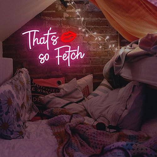 Miniatura 8 de Letrero de neón con texto en inglés That's so Fetch para decoración de pared, decoración de habitación de labios rojos grandes, luz de neón LED,