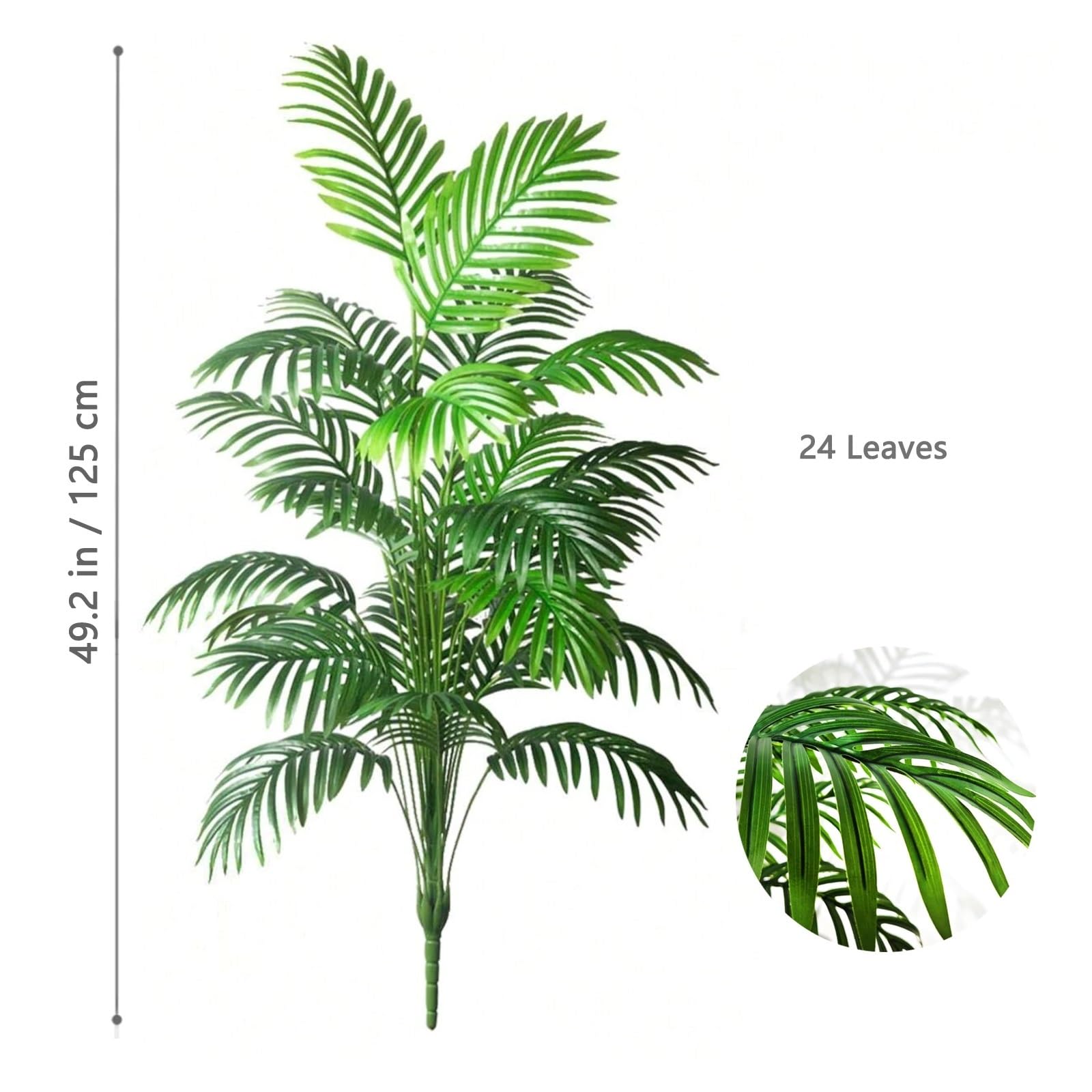 Pianta Finta Cadente Rami di foglia di palma in plastica verde pianta finta tropicale di grande palma artificiale da 60-120 cm adatti for la decorazione domestica(SWK6-24Y-125-T13)