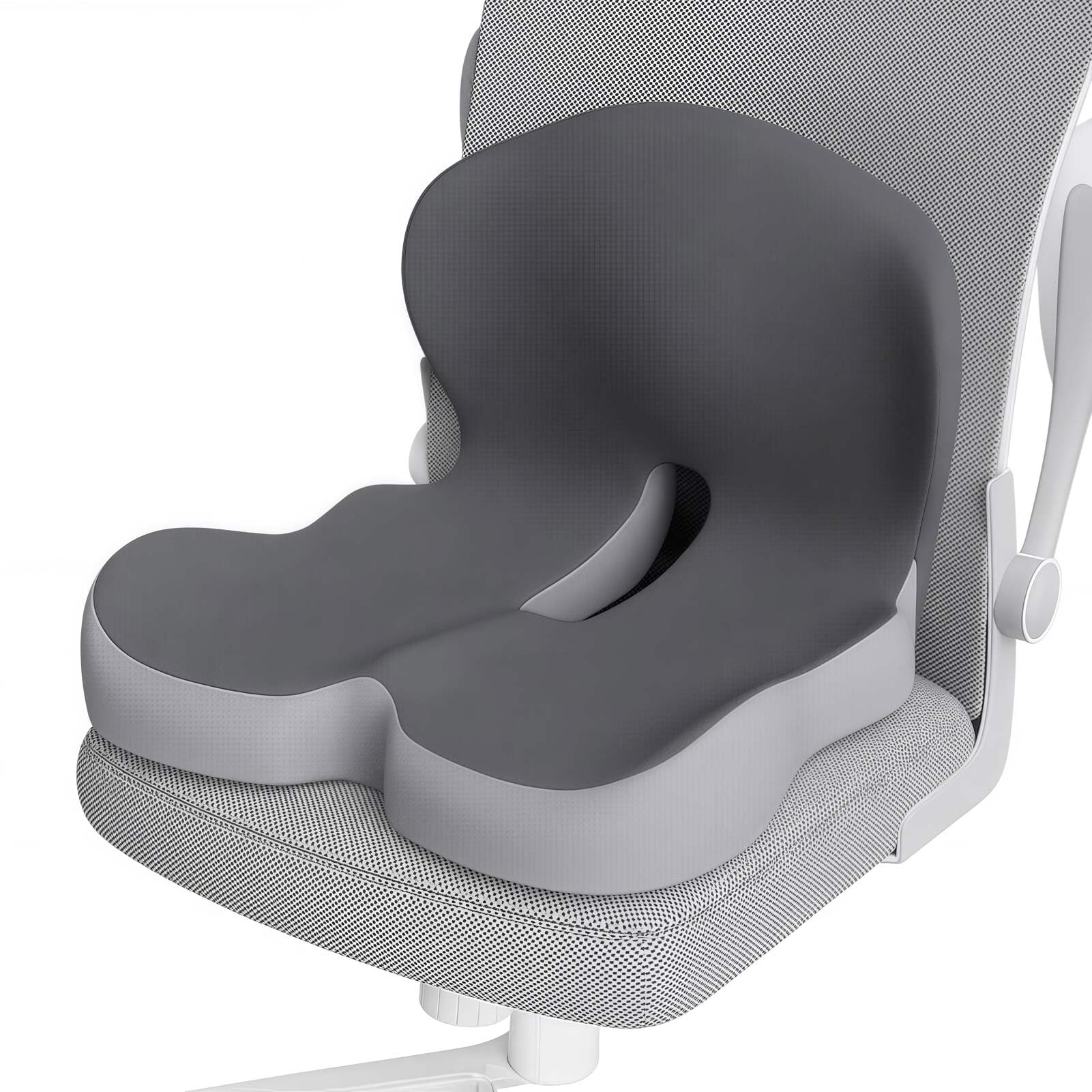 CojíN OrtopéDico, CojíN Asiento, Cojines Asiento ErgonóMicos Integrados Forma L Espuma ViscoeláStica, Soporte Lumbar y Alivio Dolor Coxis, para Sillas Oficina Coche Sillas Ruedas