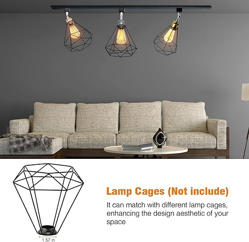 Miniatura 6 de Hiiglxii Cabezales de luz de pista E26 tipo H, cabezales de iluminación de riel de dirección, luces LED ajustables regulables para cocina, estilo