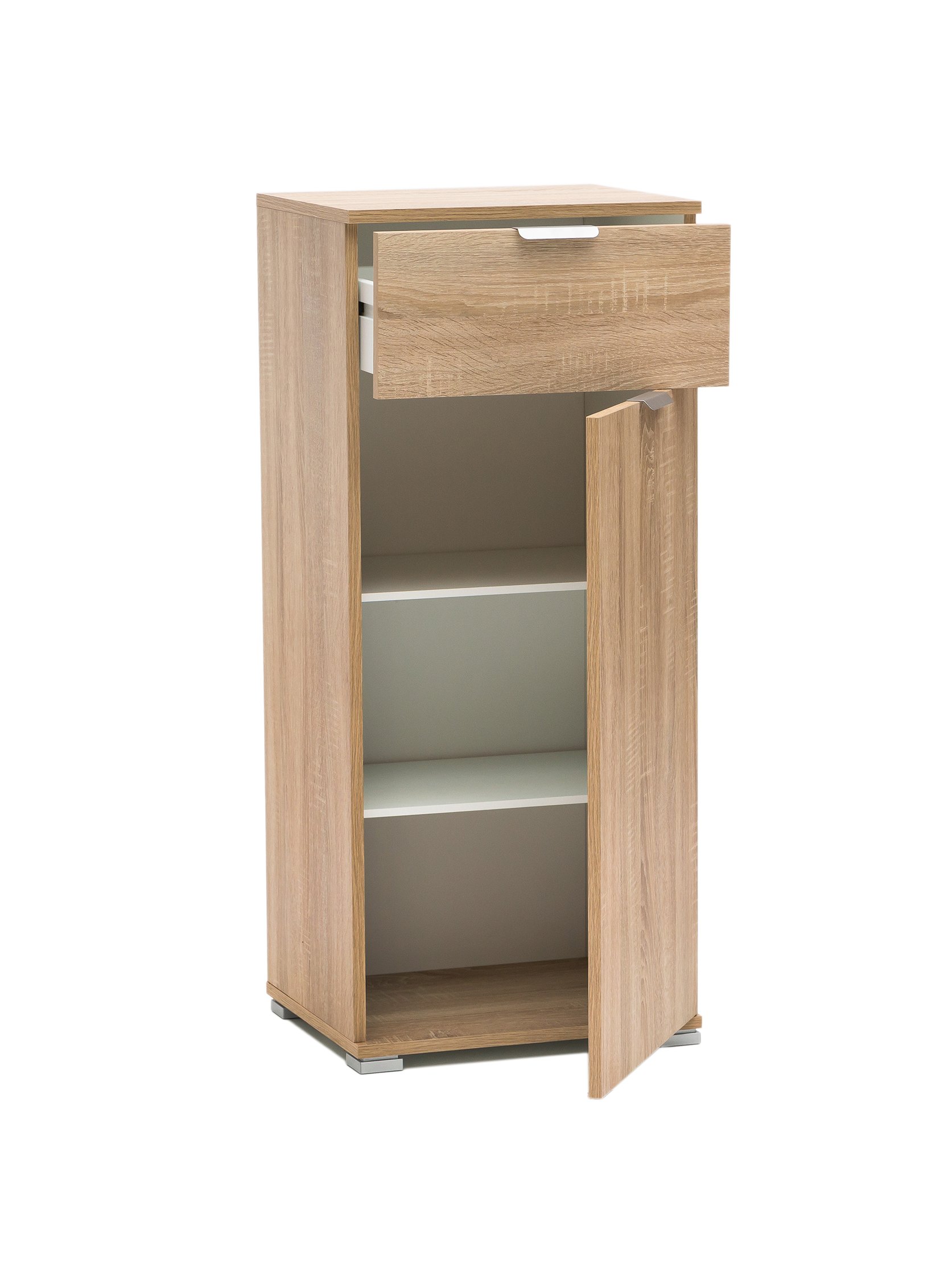 MeMi Me107RSN Armadietto anta con cassetto Gia' montato, Legno, Rovere Sonoma, 38x45x104.5 cm