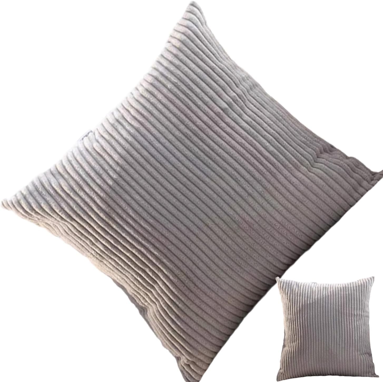 Housse de coussin décorative douce velours côtelé 40x40 W12 2pcs