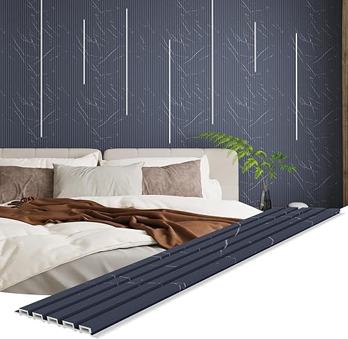 Miniatura 19 de WPC - Paneles de pared, paquete de 16 paneles de pared 3D de 48 x 6 pulgadas para decoración de pared interior, paneles de pared modernos para fondo