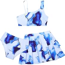 RAISEVERN Girls Swimsuit 3 Piece Bathing Suits Cute Quick Dry Bikini Tankini Sets with Cover Ups Beach Skirt for 5-12 Years
