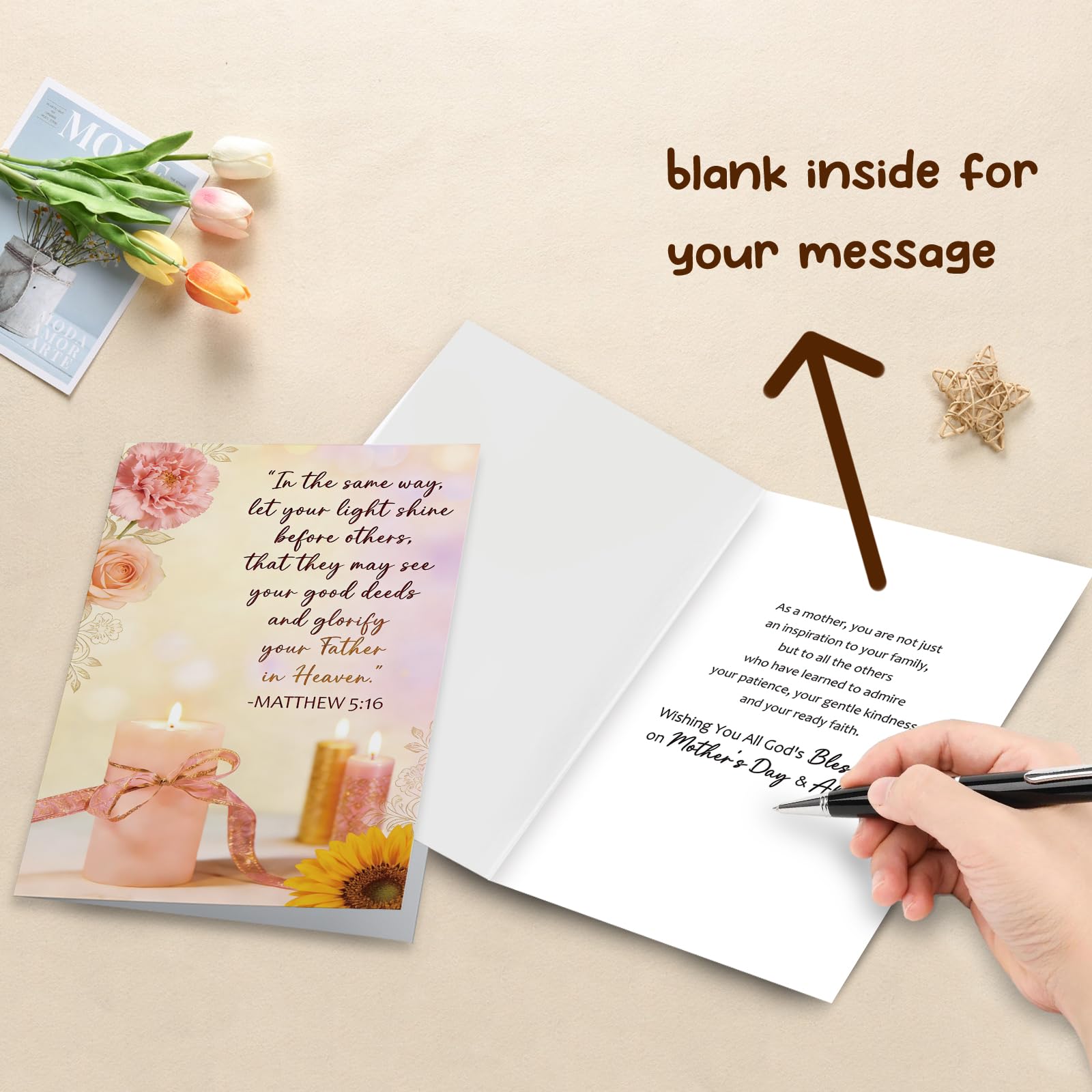 Christian Mother's Day Card for Grandma or Mom, Mother's Day Greeting Card with Bible Verse, Mother's Day Gift from Children
