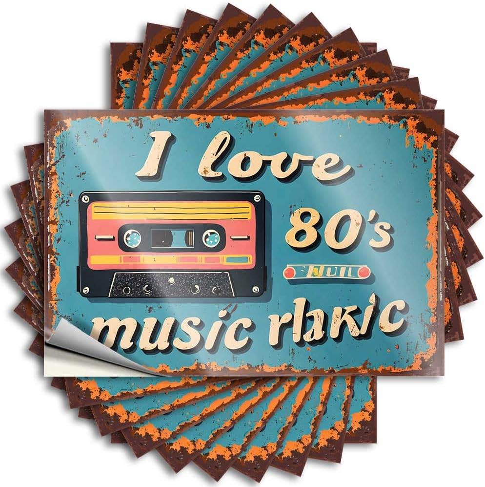 Stitch Cover Bumper | 80s Music Retro Cassette Tape Sign Unique Durable Vinyl Sticker Easy Apply for Scooter(8X12CM)