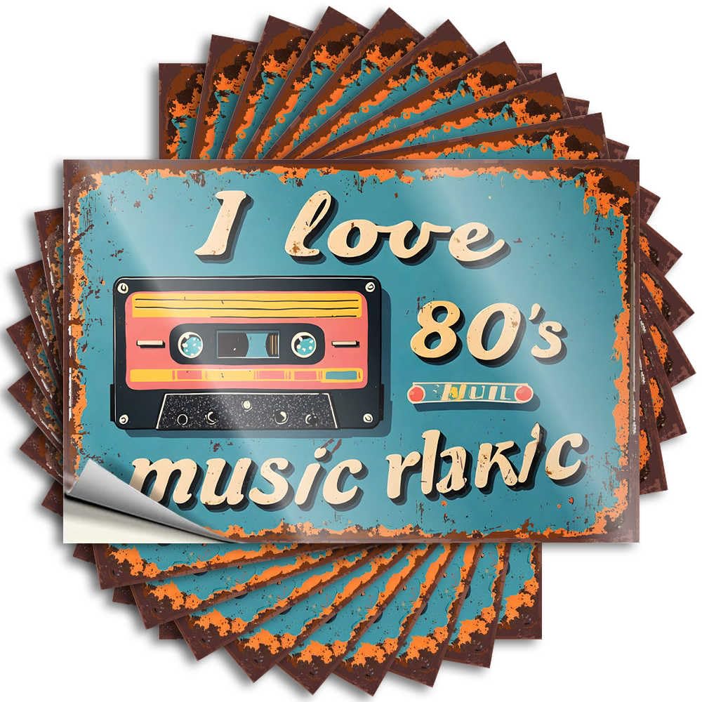 Stickers Cottage | Unique Bumper 80s Music Retro Cassette Tape Sign for Best(8X12CM)