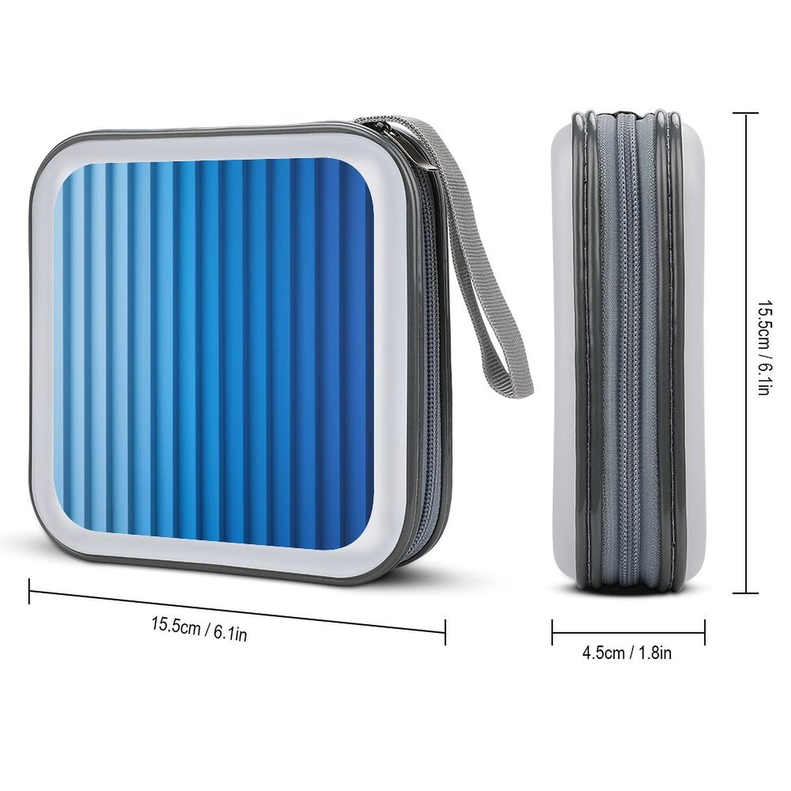 DuduYH Blue Paper CD Case DVD Storage Case Portable for Car Home Travel