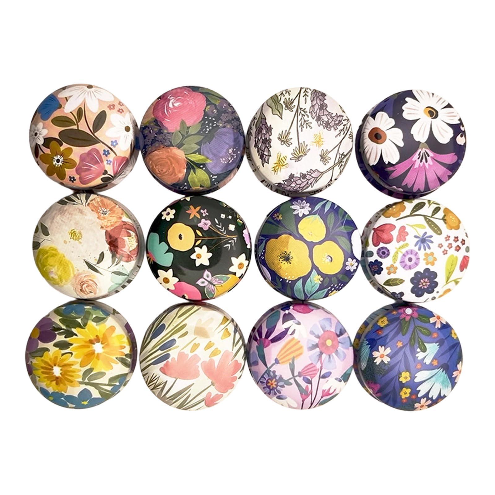 TQUXNGA Of 12 Decorative Round Tins Craft of Iron for Organizing Small Household Items Sewing Accessory Planner