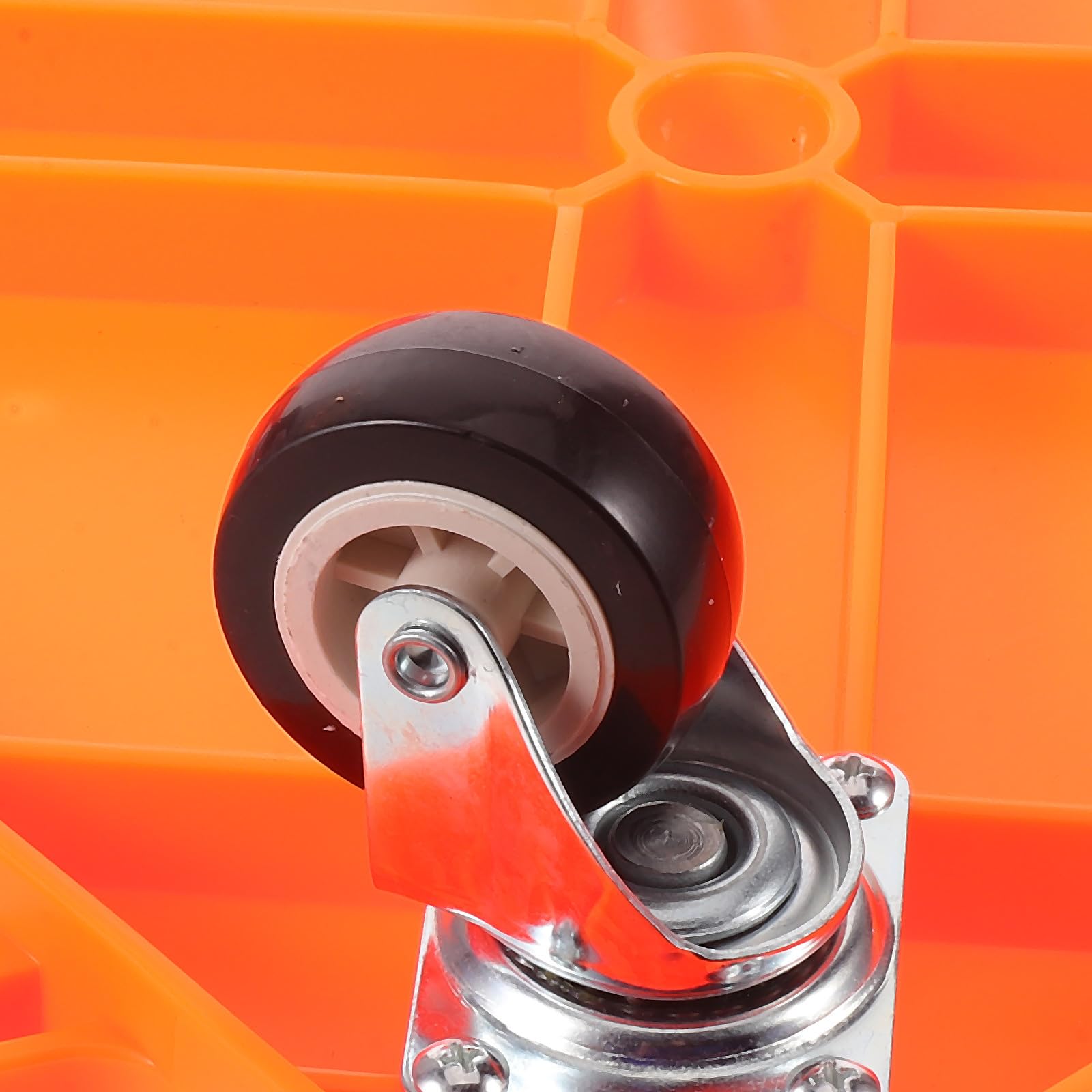 ERINGOGO Sitzendes Kinder-Scooterboard, sensorisches Trainingsbrett mit Kunststoffrädern und -griff für drinnen und draußen zur Förderung der motorischen Fähigkeiten, Orange