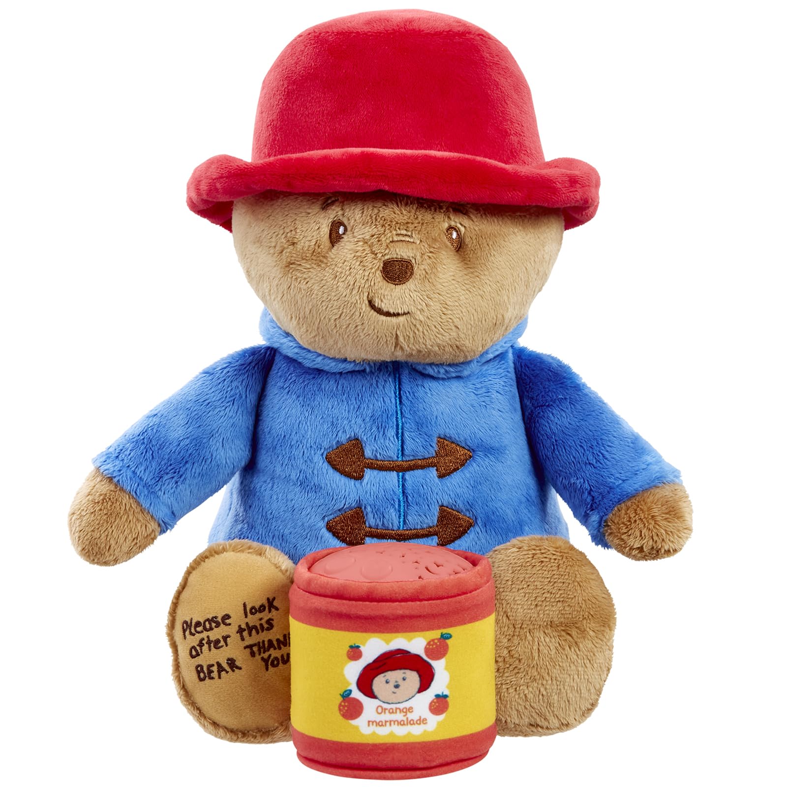 Rainbow DesignsBedtime Cuddles with Paddington Bear Set - Cuddleable Soft Teddy Toy & Marmalade Jar Nightlight - Calming Lullaby, Colour-Changing Moons & Stars
