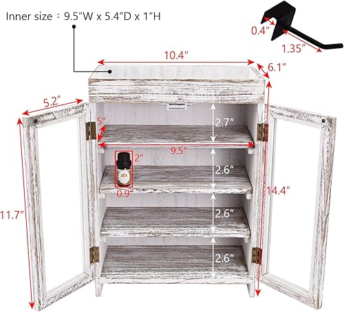 Miniatura 3 de Ikee Design Armario de almacenamiento de madera para encimera. Organizador personalizable con estantes ajustables, puerta de ventana de vidrio y