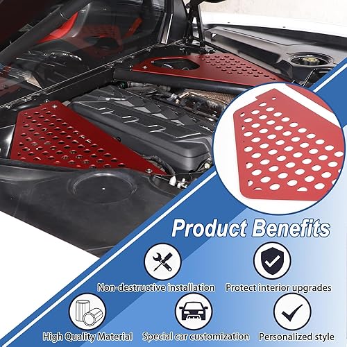 Miniatura 3 de Cubierta de panel de bahía de motor compatible con Chevrolet Corvette C8 2020-2023, cubiertas traseras de aleación de aluminio para motor izquierda